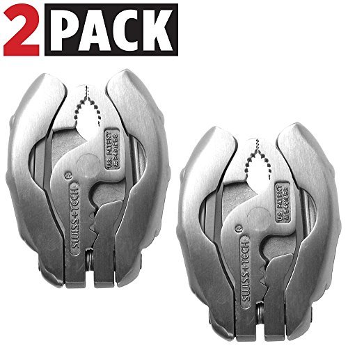 SwissTech ST50016M2 Micro Pocket Multitools 9-in-1 for Camping Outdoors Hardware - 2 Pack Polished Stainless Steel by SwissTech