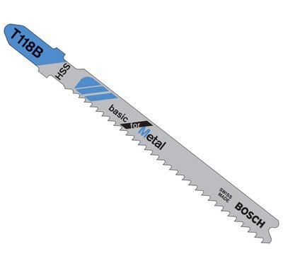 Bosch T118B 3-58 x 11-14 TPI Progressive HSS T-Shank Jig Saw Blades Straight Cuts in Metal 5 Blades per Pack